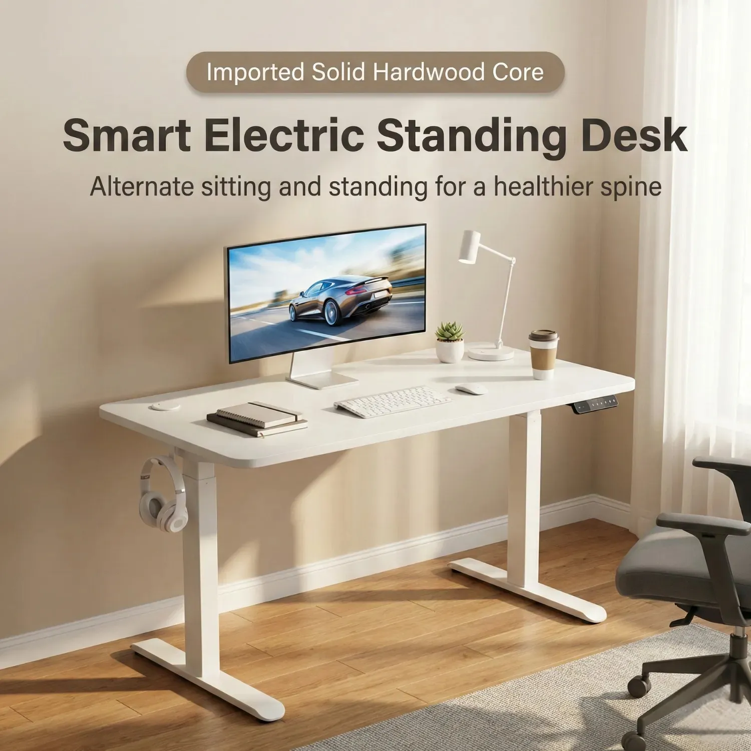 140cm white standing desk malta (2)