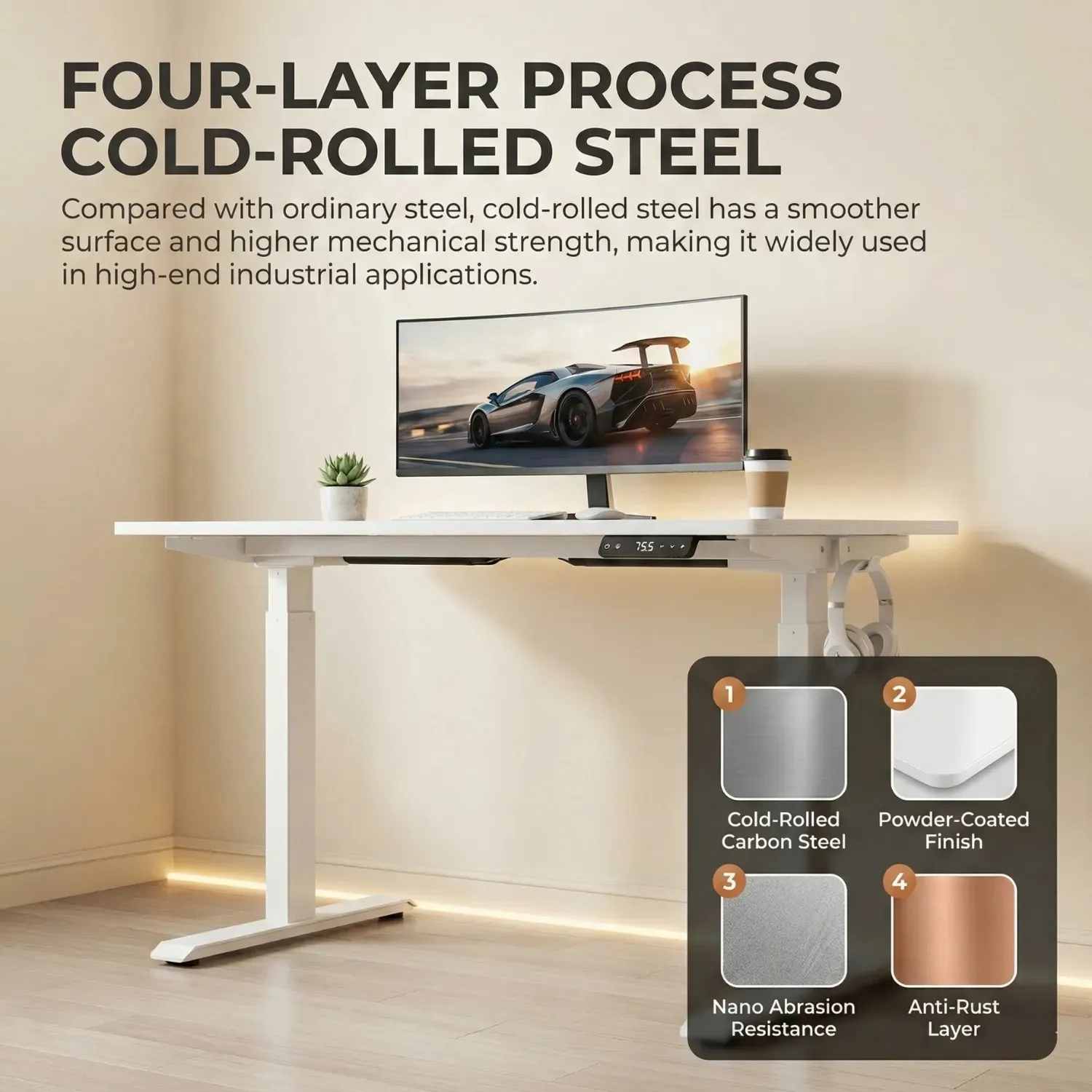 140cm white standing desk malta (5)