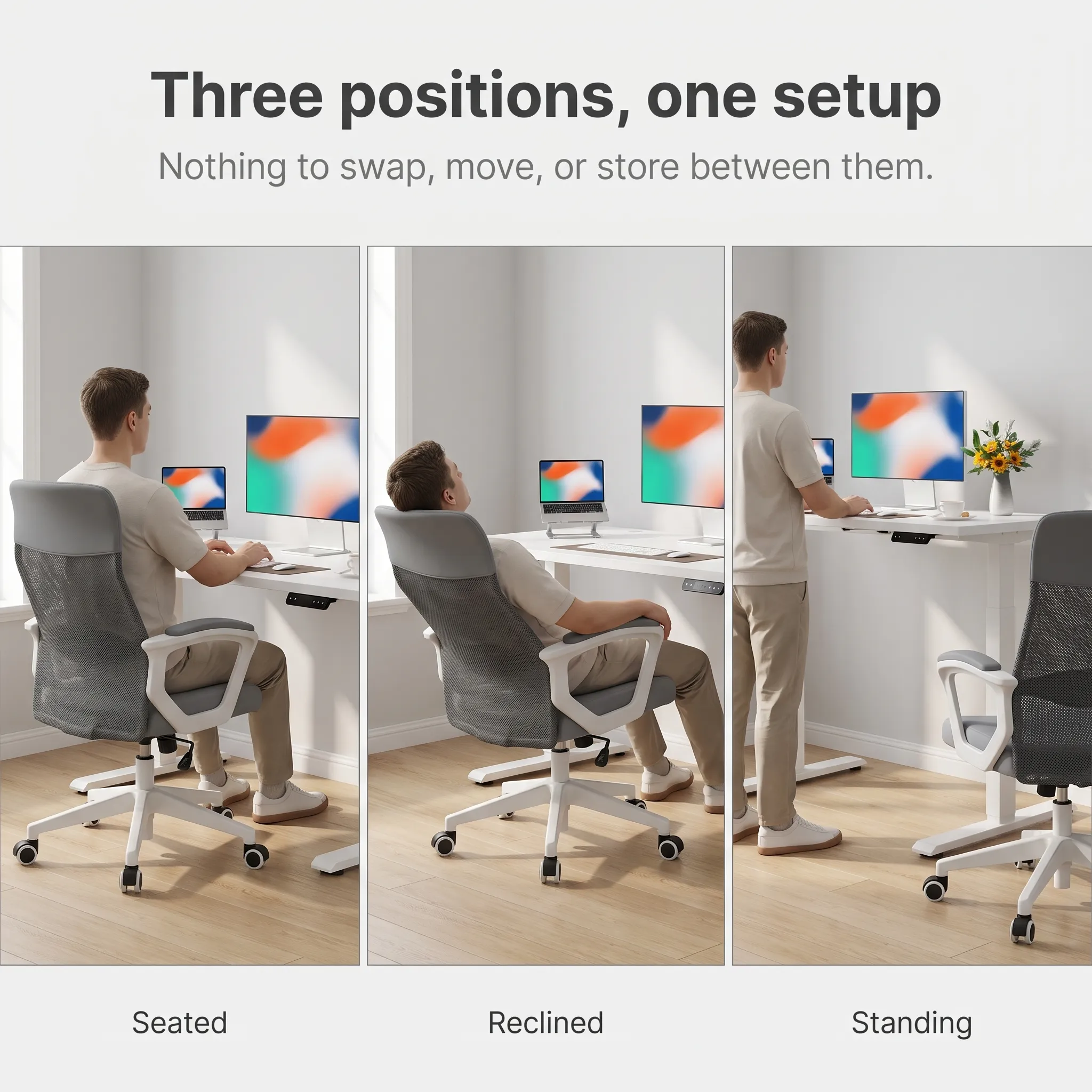 nissi 140cm standing desk and chair bundle product image 2